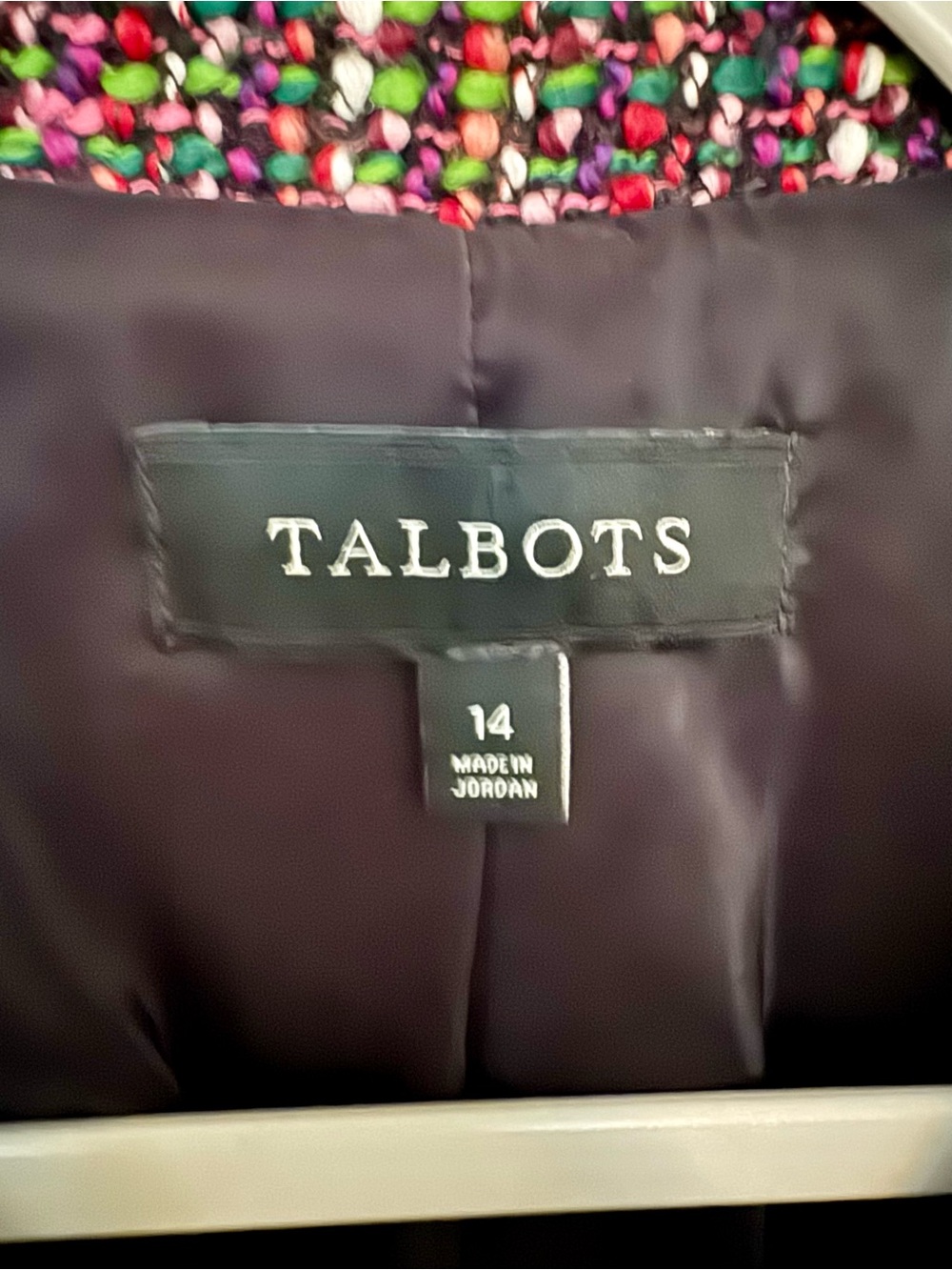 Talbots Pink Multi-Color Tweed Button-Front Jacket - Picture 2 of 3